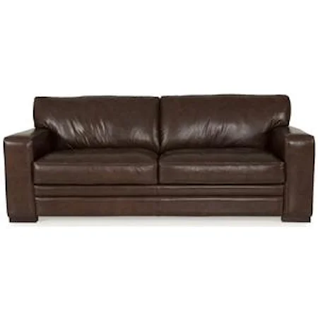 Contemporary Brown Leather Sofa